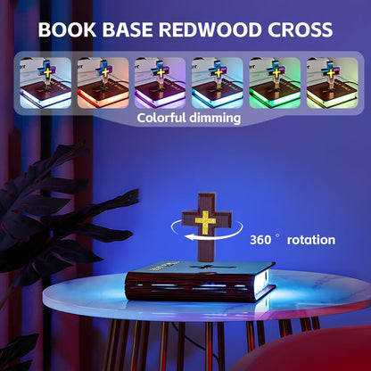 Levitating Cross Lamp, Technology Handmade Floating Cross, Magnetic Levitating Cross Lamp Bible Nightlight, Maglev Cross Ornament, Cross Decoration with Glowing Base Festival Gift