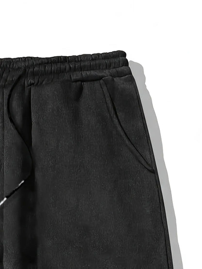 Trending Viral JESUS SAVED ME Religious Faith Black Loose Casual Long Pants Trouser JESUS SAVED ME + Thorn Cross + JOHN 3:16 Scripture + Black-White Contrast Print, Graphic Soft Fabric Casual Streetwear Essential Unisex Aesthetic Bottoms Religious Fai