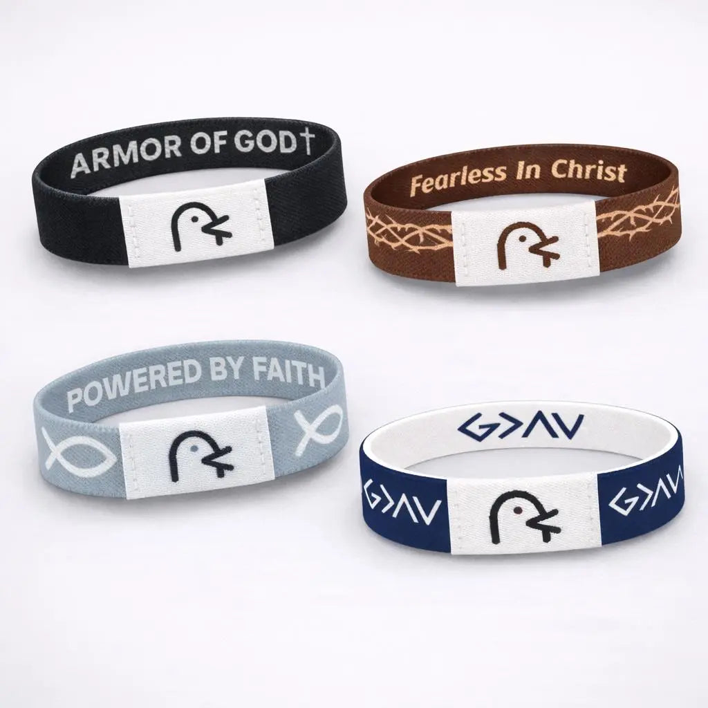 Bible Verse Bracelet 4 Pack, Christian Gift for Women & Men, Waterproof Durable Reversible Design
