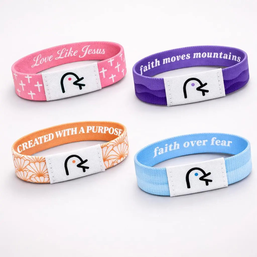 Bible Verse Bracelet 4 Pack, Christian Gift for Women & Men, Waterproof Durable Reversible Design