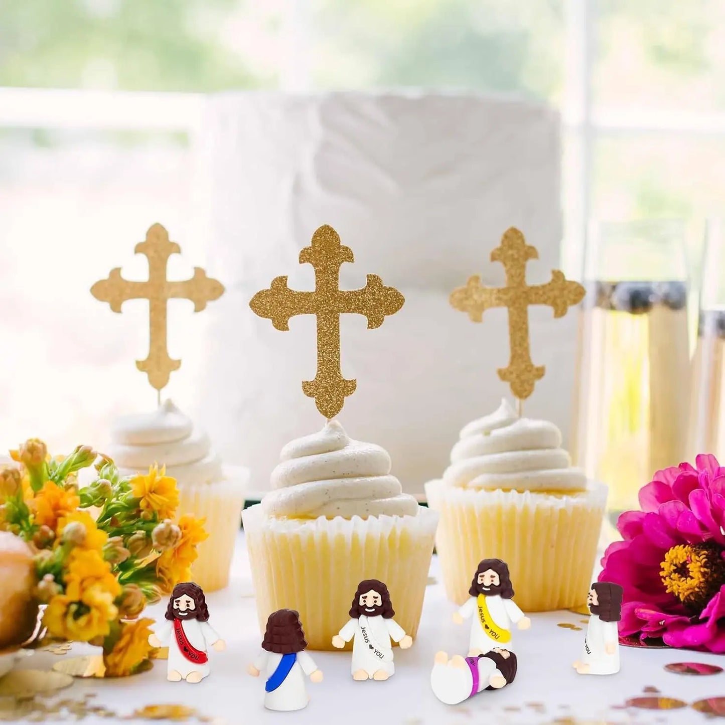 20 Little Jesus Figures Jesus Loves You Mini Jesus Figures Hide and Seek Religious Party Favors Sunday School Easter Egg Stuffer
