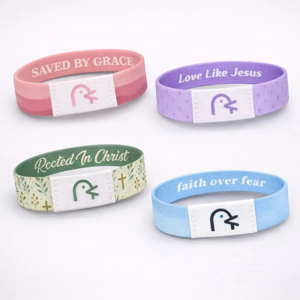 Bible Verse Bracelet 4 Pack, Christian Gift for Women & Men, Waterproof Durable Reversible Design
