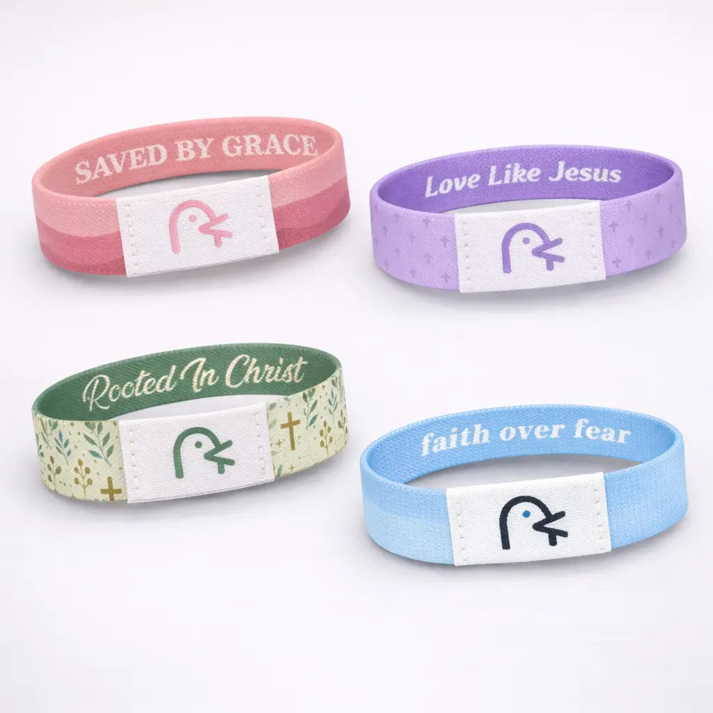 Bible Verse Bracelet 4 Pack, Christian Gift for Women & Men, Waterproof Durable Reversible Design