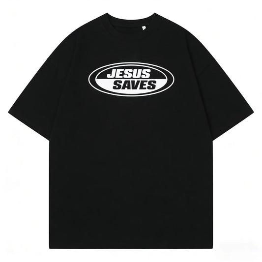 New Jesus Saves Retro Tee, Vintage Graphic T-Shirt, Christian Clothing Womenswear Top Cotton Casual Unisex, Gift for Men Women