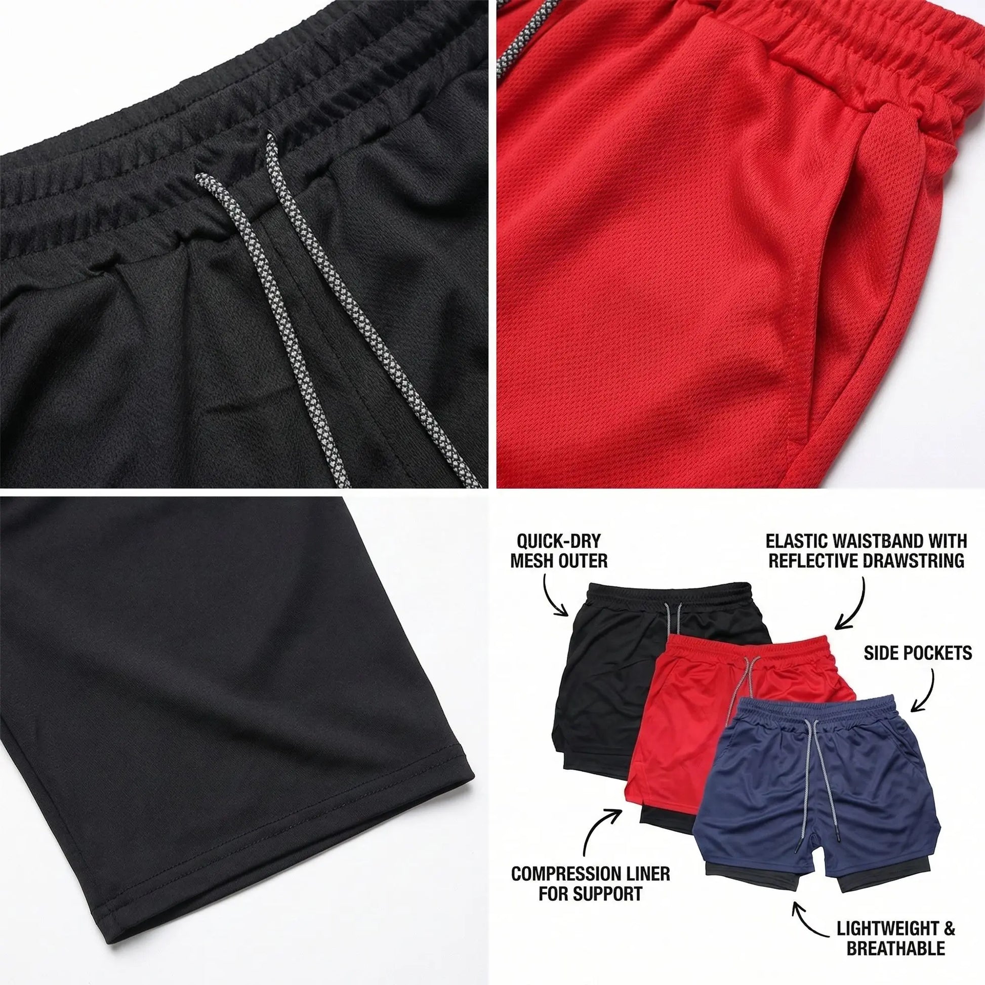 Trust in Jesus Psalm 37:5 Scripture Dual‑Side Graphic 2‑In‑1 Workout Shorts – Double Layer Compression Liner Gym Shorts, Men’S Quick‑Dry Training Shorts, Perfect Christian Faith Fitness Lover Gift