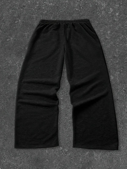Trending Viral JESUS SAVED ME Religious Faith Black Loose Casual Long Pants Trouser JESUS SAVED ME + Thorn Cross + JOHN 3:16 Scripture + Black-White Contrast Print, Graphic Soft Fabric Casual Streetwear Essential Unisex Aesthetic Bottoms Religious Fai